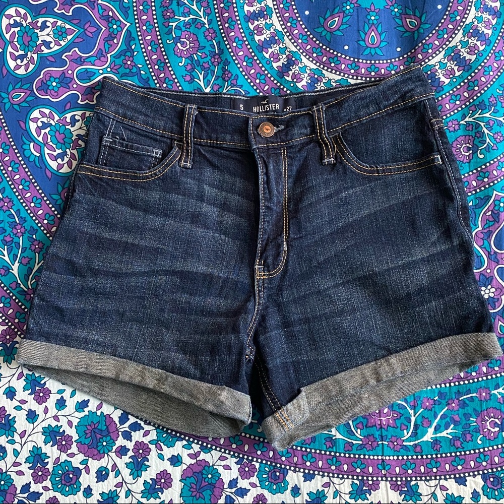 Hollister High Rise Midi Jean Shorts